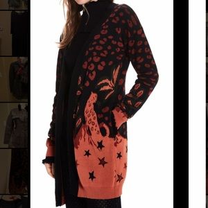 Scotch & soda leopard cardigan large black duster